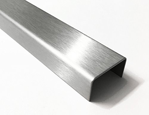 1,5 mm U-Profil aus Edelstahl K320 gekantet bis Breite c= 30 mm und Länge 1250 mm 25 x 25 x 25 mm