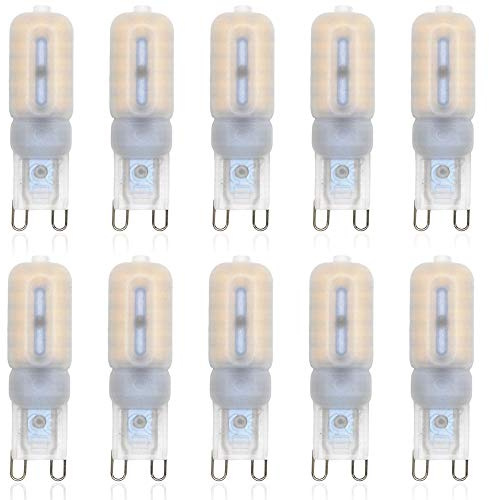 Mengjay 10 Stück 5W G9 LED Lampe 400 Lumen, Kein Flackern und 3000k warmweiß G9 LED Leuchtmittel Ersatz 40W G9 Halogenlampe, 360° Abstrahlwinkel [Energieklasse A++]