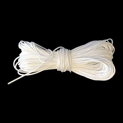 Trimming Shop 3mm Wide White Nylon Braided Cord for Gear Making, DIY Accessories, Gardening Plant and Crafts, Aluminium Blind Shade, 5 Metres