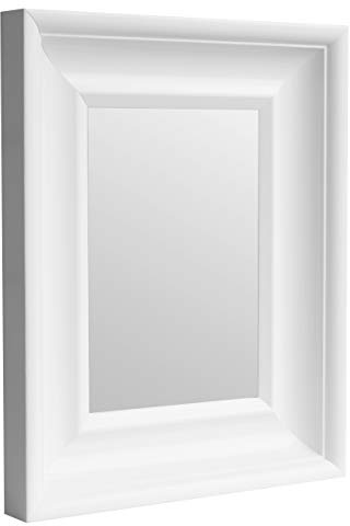 Wandspiegel Weiß 36x45 cm zeitlos eleganter Holzrahmen, Weißer Rechteckiger Spiegel