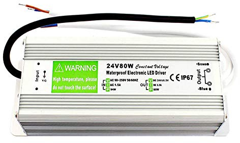 Fuente de alimentación LED Transformador DC24V AC 110250V Entrada 60W Impermeable IP67 Driver en aleación de aluminio Adecuado para la iluminación de tira LED, módulo LED y uso al aire libre (DC24