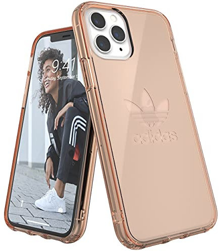 Adidas Originals Kompatibel mit iPhone 11 Pro Hülle, Großes Logo Druck Transparente schützende Handyhülle - Rose Gold
