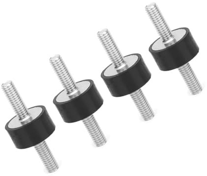 4 stücke M6 Anti-Vibration Gummi Isolator Halterungen mit 2 Gewindebolzen Stoßdämpfer Doppelenden Schraube Vibrationsdämpfung Halterungen Silent Block Dämpfer Auto Bootspulen(VV20*10 M6*18)