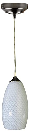 Ultralux Transitional 7 Inch LED Pendant Light Premium Art Glass, 500 Lumens 3000K Pendant Lighting for Kitchen Island, Hanging Light Fixtures for Hallway, Dining Room, Stairs, Bar and Bathroom