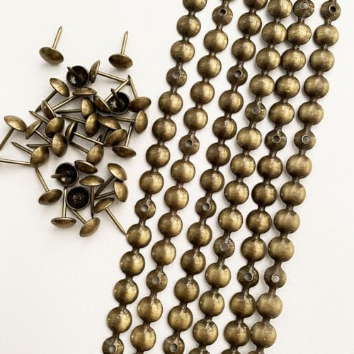 Let's Decorate 5 Meter Polster-Reißzwecken, Messing, dekorative Nagelstreifen, Sofa-Zierleisten, für Innenbereich, Garten, Stuhl, lose Reißzwecken, aufeinander abgestimmt (9,5 mm Messing)