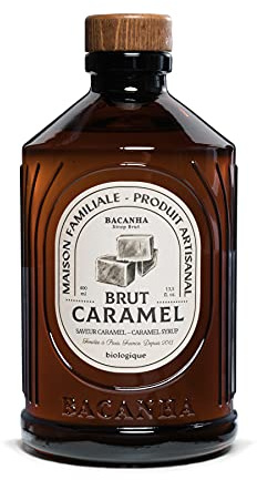 BACANHA - Sirop Bio et Brut - Sirop de Caramel - Pour Café, Cappuccino, Latte, Chocolat Chaud et Cocktail - 400 mL