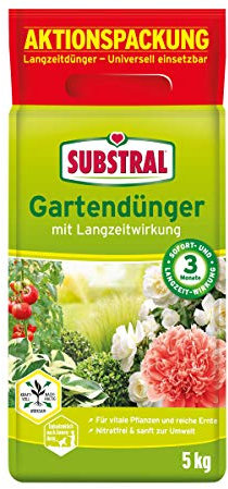 Substral Gartendünger mit Langzeitwirkung, 5kg, für Obst, Gemüse, Blumen, Sträucher, Koniferen und Hecken
