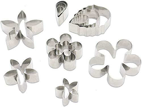 DUBENS Lot de 12 emporte-pièces en forme de fleur, de feuilles et de pétales de fleurs, de pétales, de calyx, de feuilles de magnolia