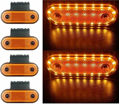 Formplas 4 x LED Luces Lampara Lateral Marcador Indecator Luz Senalizacion Posicion para Camiones Remolque Amarillo 12V 24V