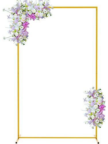 Archi da sposa in oro da 2M x 1,2M per cerimonia rettangolare in metallo per palloncino Kit supporto per arco floreale da giardino cornice Photo Booth sfondo per anniversario