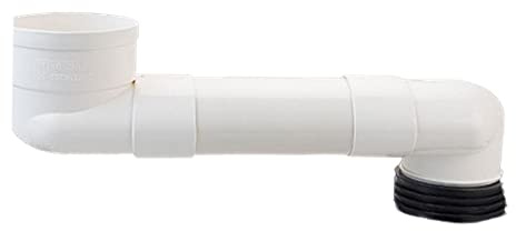 Offset Toilet Flange Extension Drain Pipe, Lavatory Sink Expanded Hose, Toilet Flange Shifter for Plumbing Drainage, Cleaning, Drain System White (40cm)