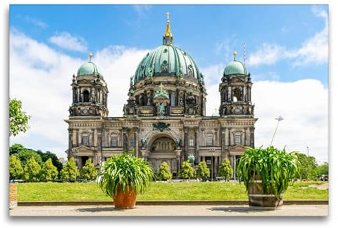 CALVENDO Premium Textil-Leinwand 120 x 80 cm Querformat Berliner Dom | Wandbild, HD-Bild auf Keilrahmen, Wanddekoration, Kunstdruck von Tina Rabus