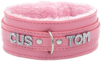 ADEMISHIA Kundenspezifisches schwarzes Choker-Halsband für Frauen, personifizierte Namens-Halskette-Punk-gotisch-veganer Lederschmuck mit Strass-Buchstaben
