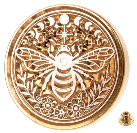 Lurrose Wachssiegelstempelkopf Bienenmuster 25mm Messingkopf Abnehmbar Selbstgemacht Siegelstempel Für Basteln Scrapbooking Geschenk