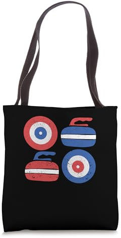 Curling American Flag Funny USA Cute Team Sport Patriotic Tote Bag