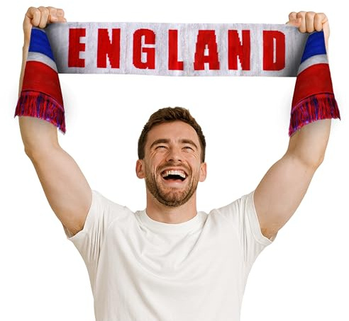 Strength & Honour England Scarf Adult Unisex Double Knitted Thick Scarf Supporter Rugby Football World Cup Super Warm & Soft Touch Acrylic