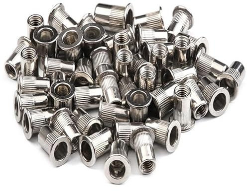 Tuercas Remachables 50 Uds remaches de acero inoxidable tuercas insertar cabeza plana tuerca roscada remachadora tuerca herramientas inoxidable M3/M4/M5/M6/M8/M10/M12 Tuercas De Remache (Size : M10)