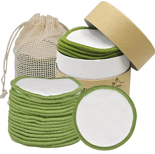 Tampons D maquillants Ronds en Coton Bio Lavables R utilisables pour Visage et Yeux Avec Sac Linge et Bo te de Rangement Pratique