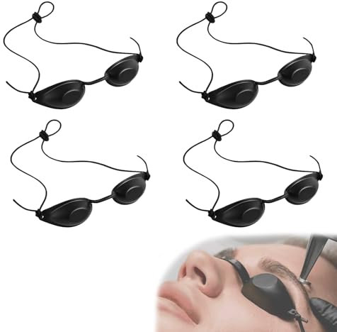 4Pcs Occhiali Infrarossi, Occhiali Protettivi Laser Occhialini di Sicurezza Solarium con Protezione UV Occhiali Di Sicurezza Trattamento per Beauty Clinic Trattamenti di Bellezza IPL LED Luce Terapia