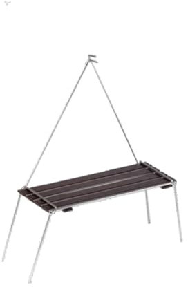 Colcolo Camping-Klapptisch, Holztisch, kompakter, einfach zu bedienender Outdoor-Tisch mit Lichtmast für Strand, Küche, Kochen, Outdoor-Angeln, Buche