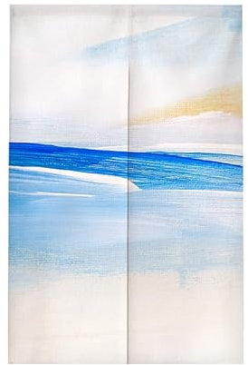 Türvorhang Blau Graffiti Weiß Türvorhang Insektenschutz Polyester Raumteiler Vorhang mit Teleskopstange Vorhang Kurz Küchenvorhang Fliegenvorhang Terrassentür Waschbar Tür Vorhang 90x200cm