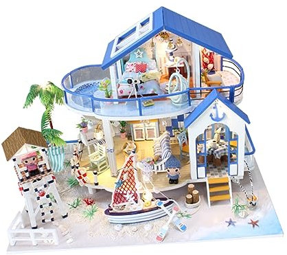 PHENOFICE Modelo De Casa Hecho Mano Para Armar Casa De Madera Escala Juguete Creativo De Bricolaje Para Adorno De Madera Para Ensamblar Para Coleccionistas De Maquetas