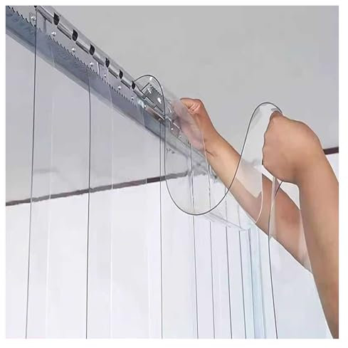 Transparenter Kunststoff-Vinyl-Streifen, Türvorhang, wasserdichte Fensterläden für Reinräume und Innenhöfe, verhindern Mücken, 1,35 x 2,7 m