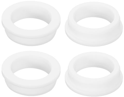 QUARKZMAN 4 Stück Gummitülle Weiß 1-15/16 (50mm) Bohrloch, 1-9/16 (40mm) ID Loch Top Hat Grommet Kabeldurchführung Gummi für Verkabelung, Automobil