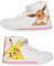 Pokemon - Scarpe da ginnastica alte da bambina, in tela, con cerniera, per bambini, Pikachu Eevee, bianco, 27 EU