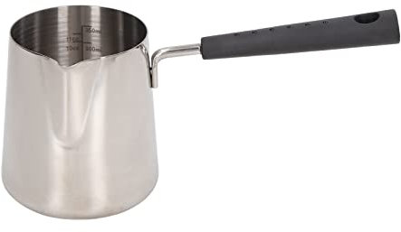 Baxnore Brocca da schiuma di latte in acciaio inossidabile, brocca compatta per la brocca di caffè, brocca di toroide di caffè leggero per cucinare (350 ml)