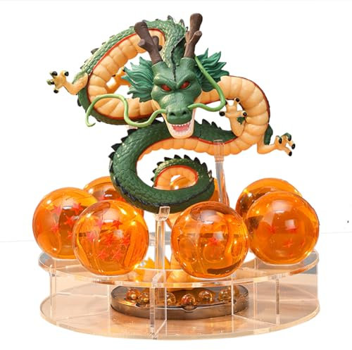 Metok·Zayul Shenron Figurine Shenlong Statue Set de 7 balles Action Decor pour affichage d'affaires, anniversaire, décoration de la maison
