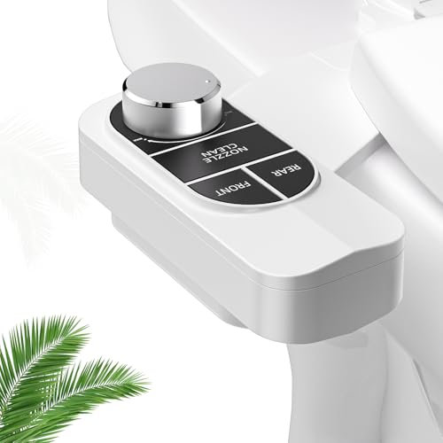 SAMODRA Bidet - Self Cleaning Dual Nozzle, Non-Electric Bidet Attachment for Toilet UK- Independent Adjustable Water Pressure - Quick Release Button Easy Clean (Black)