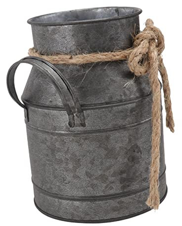 VICASKY Retro Iron Flower Bucket Milk Can Vintage Iron Vase Dining Table Decor Wedding Decor Garden Bucket