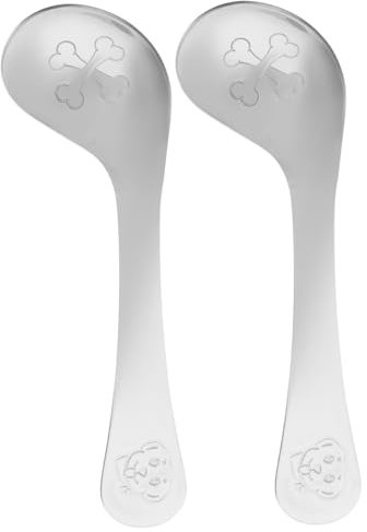 Warmhm 2stücke Babylöffel Zum Selbstfüttern Polierte Oberfläche Ergonomischer Griff Nach Links Gebogen Geeignet Für Babybrei Und Erste Mahlzeiten