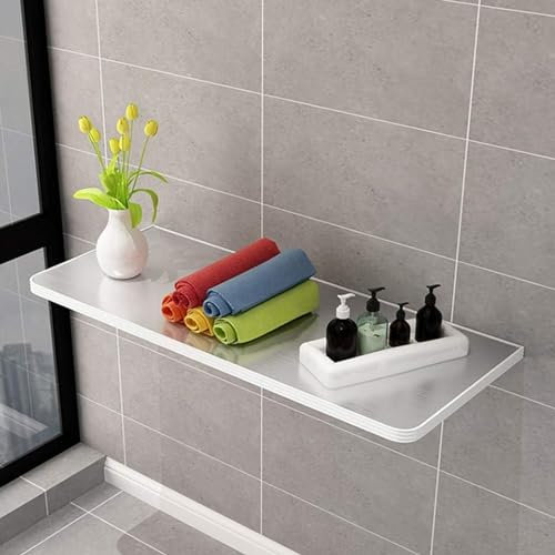 Robuster Wandklapptisch, zusammenklappbarer Wäsche- und Arbeitstisch, Edelstahl, zusammenklappbar, für Frühstücksbar, kompakte Größe (L x B): 100 x 50 cm