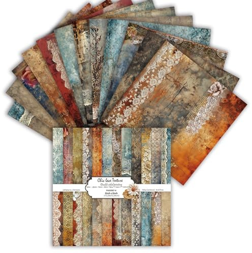 Oriental riverkit 24 Blatt Doppelseitiges Scrapbook Papier, Braun | 15,2 x 15,2 cm, Muster Papier, Bastelpapier Muster, Dekorpapier, Papier mit Muster für DIY Fotoalbum und Scrapbook Dekoration