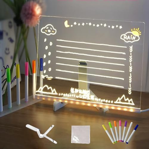 Tablette à Dessin Lumineuse, Tableau Lumineux LED, Réutilisable à L’infini, Sans écran, Stimule L’imagination, La Concentration Et La Confiance Pour Filles Et Garçons (A(15 * 15CM))
