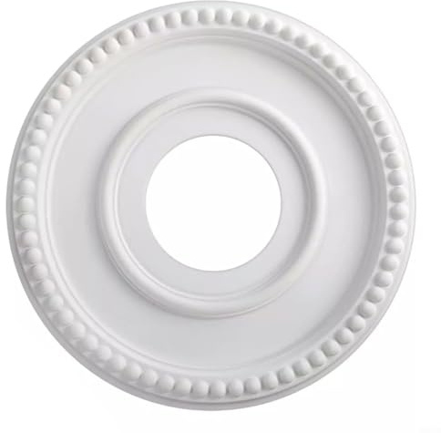 HpLive Medallón de techo redondo PU lámpara de techo medallón 315 mm diámetro exterior para lámparas decorativas roseta de techo blanco