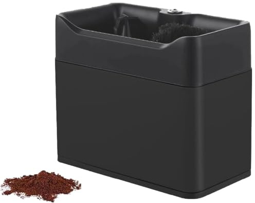 340 RPM elektrisk filterkorgtvättmaskin i rostfritt stål, automatisk filterkorgrengöring, kommersiellt baristatillbehör för kafé, restaurang, bar och hemmabruk Black