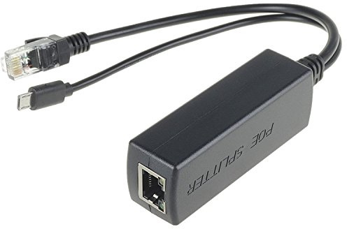 DSLRKIT Gigabit Ethernet Active PoE Splitter 5V Micro USB for Raspberry Pi B/B+/2/3 /Raspberry Pi 3B+ 3B Plus