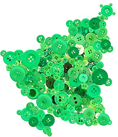 Swpeet 1000 Stück weihnachtliche grüne Bastelknöpfe, 2 und 4 Löcher, rote runde Bastelknöpfe aus Kunstharz, geeignet für Weihnachtsnähdekorationen, Kunst- und Bastelprojekte, DIY-Dekoration, Grün