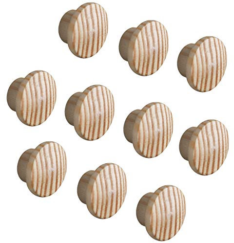 Gedotec Rohrstopfen rund Abdeckkappen Holz zum Kleben & Einlassen - H1136 | Abdeckungen für Blind-Bohrung Ø 8 mm | Massivholz Kiefer Natur | Gesamt Ø 13 mm | 20 Stück - Schrauben-Kappen für Bohr-Loch