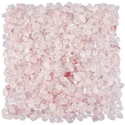 KYEYGWO 460 Gram, Chakra Petits Graviers Perles pour Aquarium Vase Jardin Décoration Bricolage Fabrication de Bijoux, Irrégulières Pierres Perles en Vrac Pierres Guérison, Quartz Rose