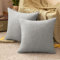 MIULEE 2er Set Wasserdicht Kissenbezug Outdoor Sofakissen Dekokissen Modern Kissenbezüge Dekorativ Kissenhülle Deko aus Polyster Leinen-Optik für Garten Sofa Wohnzimmer Bett 45x45 cm Hellgrau