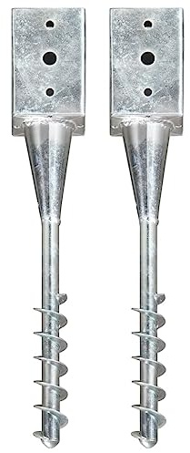 vidaXL 2X Erdspieß Bodenanker Bodenhülse Einschlagbodenhülse Einschlaghülse Erdanker Pfostenträger Silbern 9x9x56cm Verzinkter Stahl