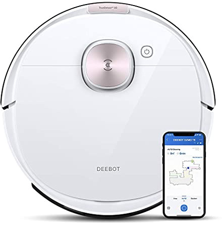 ECOVACS DEEBOT OZMO T8 Saugroboter mit Wischfunktion (2in1), Roboterstaubsauger (App Steuerung), Wischroboter (Feuchtreinigung), intelligente Navigation, Alexa, weiß