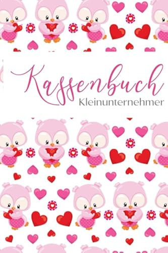 Kassenbuch Kleinunternehmer: Behalte Finanzen einfach im Auge. Kassenbuch privat. Rosa / Eulen