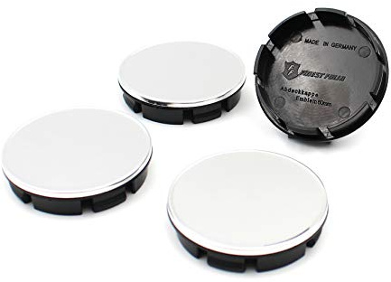 4x Nabendeckel Set ABS Kunststoff Aluminium Nabenkappen für Felgen Radnaben Felgendeckel Felgenkappen Universal Auto Zubehör (Chrom, 60mm Ø)