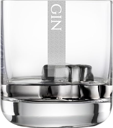 Miriquidi Gin Gläser 6er Set Serie COOLGLAS GIN | 300ml Schott Glas | Spülmaschinenfest durch Lasergravur| Gläser für Gin 6 Stück