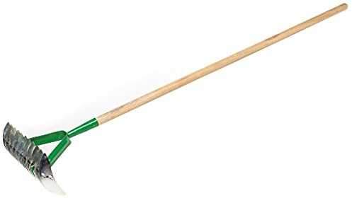 KOTARBAU® Schneidrechen 360 x 130 mm mit Stiel Rasenlüfter Kultivator Rasenbelüfter Rechen Handvertikutierer zur Beseitigung von Moos und Rasenfilz